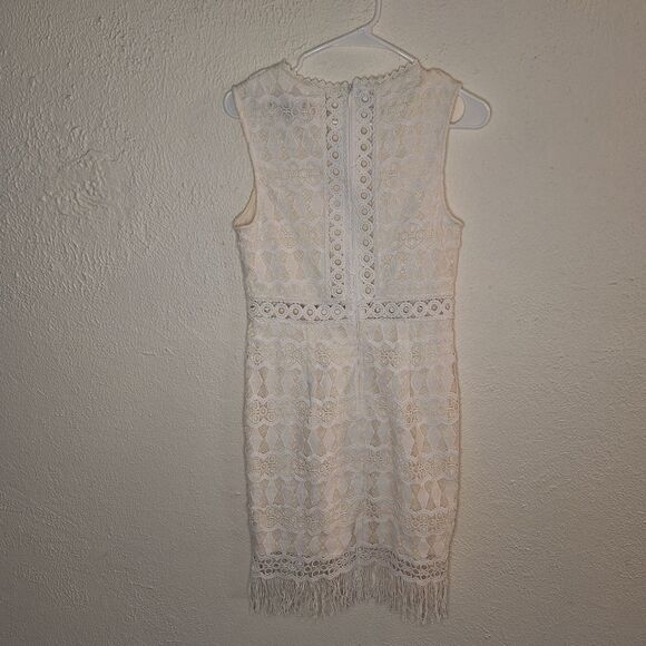 Lulus Kenna White Crochet Lace Sleeveless Bodycon Dress Medium - Picture 7 of 7